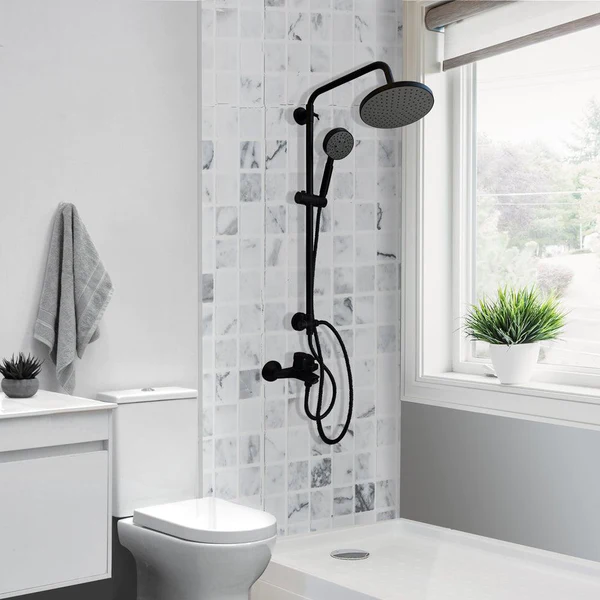 COLUMNA DE DUCHA VENTI NEGRO MATTE SIN MONOMANDO - Imagen 2