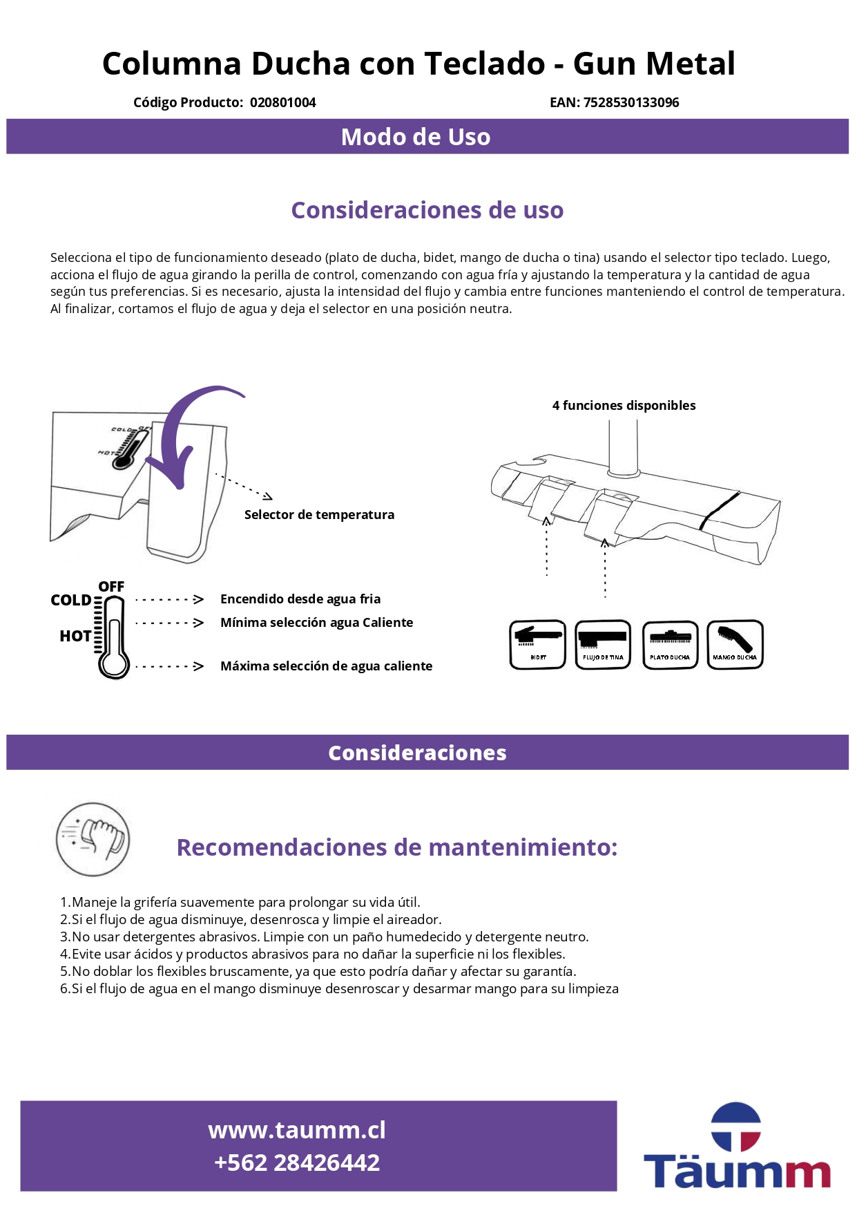 COLUMNA DE DUCHA GUN METAL - Imagen 4